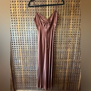 Bec & Bridge silk dress in chocolate color